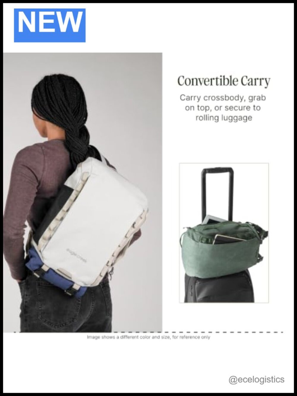 Recycled Ripstop Crossbody Sling Pack with Cushioned Back Panel - Picture 4 of 5